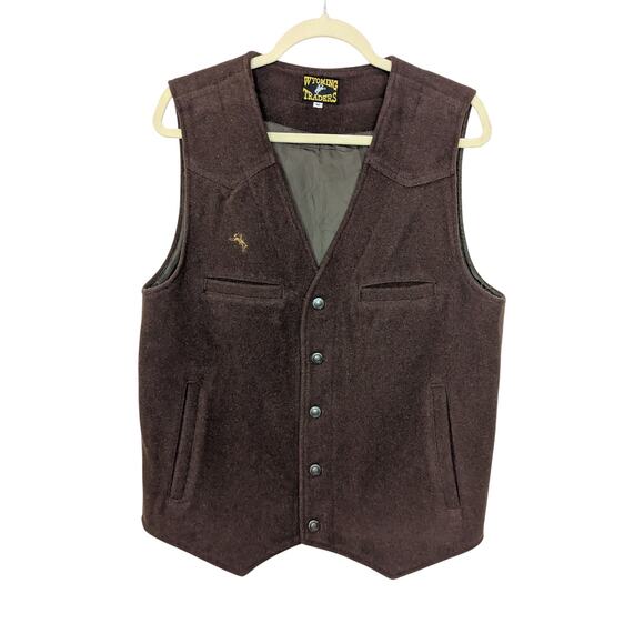 Wyoming Traders Riding Rancher Vest 100% Virgin Wool Brown Mens Size Medium - Picture 1 of 6